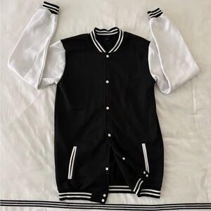 Varsity Jacket Black and White Large